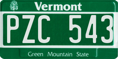 VT license plate PZC543
