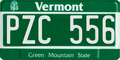 VT license plate PZC556