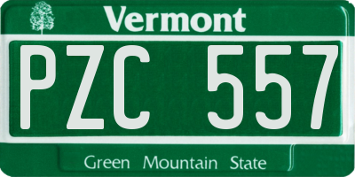 VT license plate PZC557