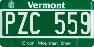 VT license plate PZC559