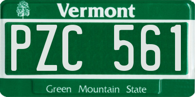 VT license plate PZC561