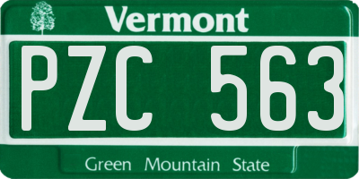 VT license plate PZC563