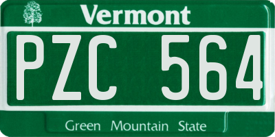 VT license plate PZC564