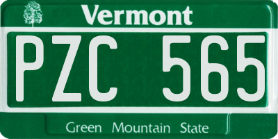 VT license plate PZC565
