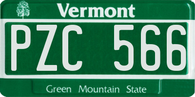 VT license plate PZC566