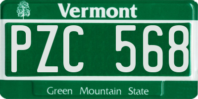 VT license plate PZC568