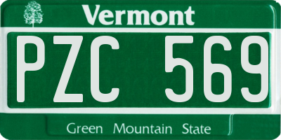 VT license plate PZC569
