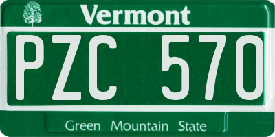 VT license plate PZC570