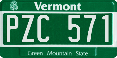 VT license plate PZC571