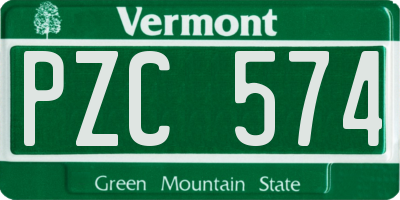 VT license plate PZC574