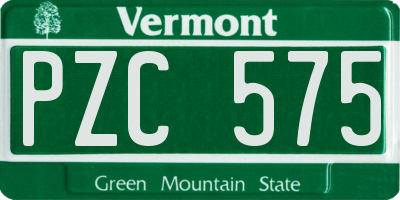 VT license plate PZC575