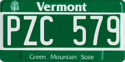 VT license plate PZC579