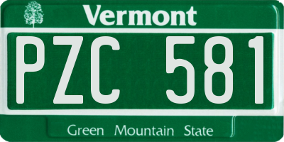 VT license plate PZC581