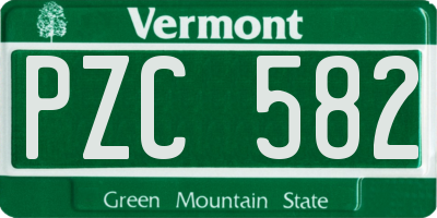 VT license plate PZC582