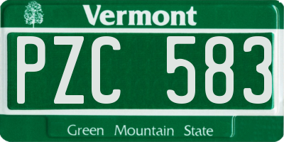 VT license plate PZC583