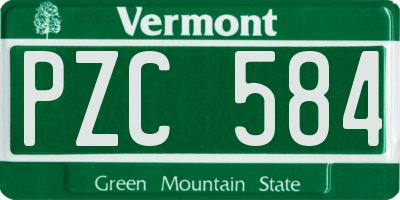 VT license plate PZC584