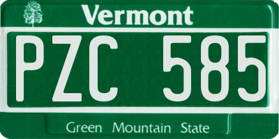 VT license plate PZC585