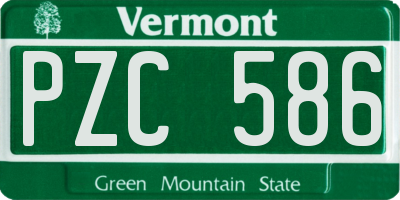 VT license plate PZC586