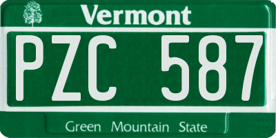 VT license plate PZC587