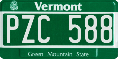 VT license plate PZC588