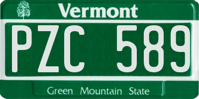VT license plate PZC589