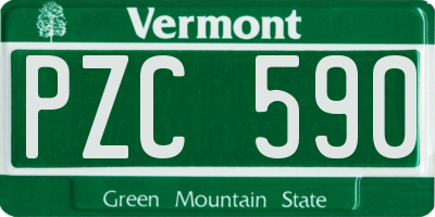 VT license plate PZC590