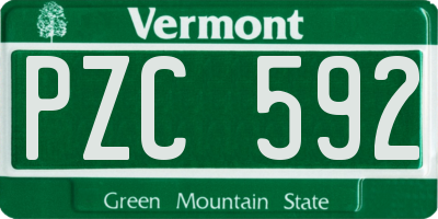 VT license plate PZC592