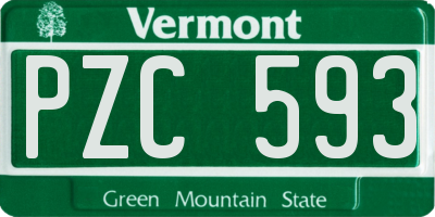 VT license plate PZC593