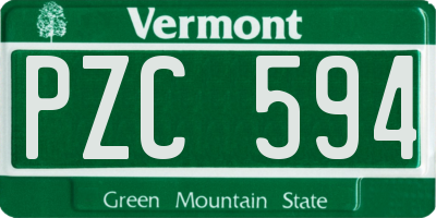 VT license plate PZC594