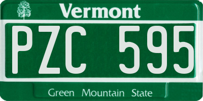 VT license plate PZC595