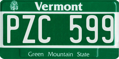 VT license plate PZC599