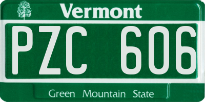 VT license plate PZC606