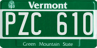 VT license plate PZC610