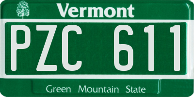 VT license plate PZC611
