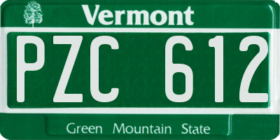 VT license plate PZC612