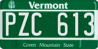 VT license plate PZC613