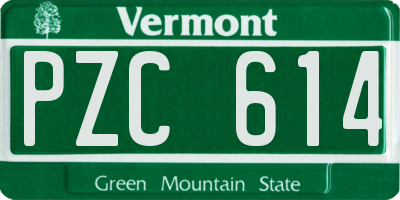 VT license plate PZC614