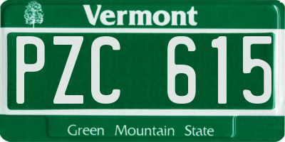 VT license plate PZC615