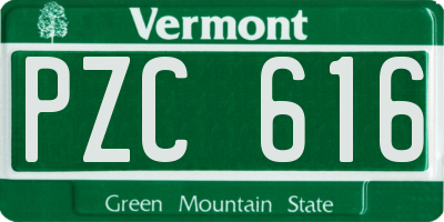 VT license plate PZC616