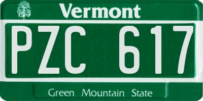 VT license plate PZC617