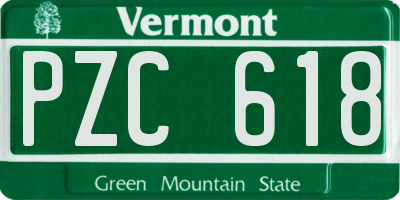 VT license plate PZC618