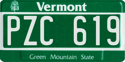 VT license plate PZC619