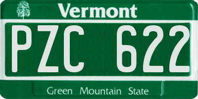 VT license plate PZC622