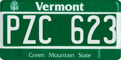 VT license plate PZC623