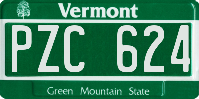 VT license plate PZC624