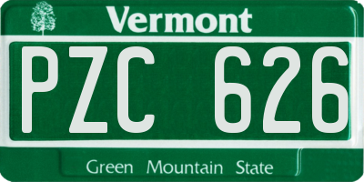 VT license plate PZC626