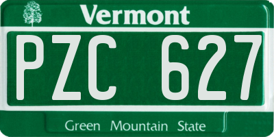 VT license plate PZC627
