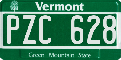 VT license plate PZC628