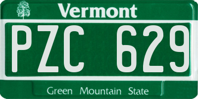 VT license plate PZC629