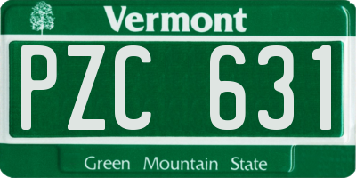 VT license plate PZC631